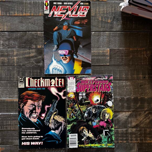 Marvel Other - Hollywood Superstars #1 (Epic/Marvel, 1990), Checkmate #26 1990, Nexus #77 1991